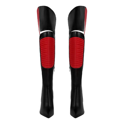 Motorsport Color-Blocked Stiletto Boots High Heels - Heelure™