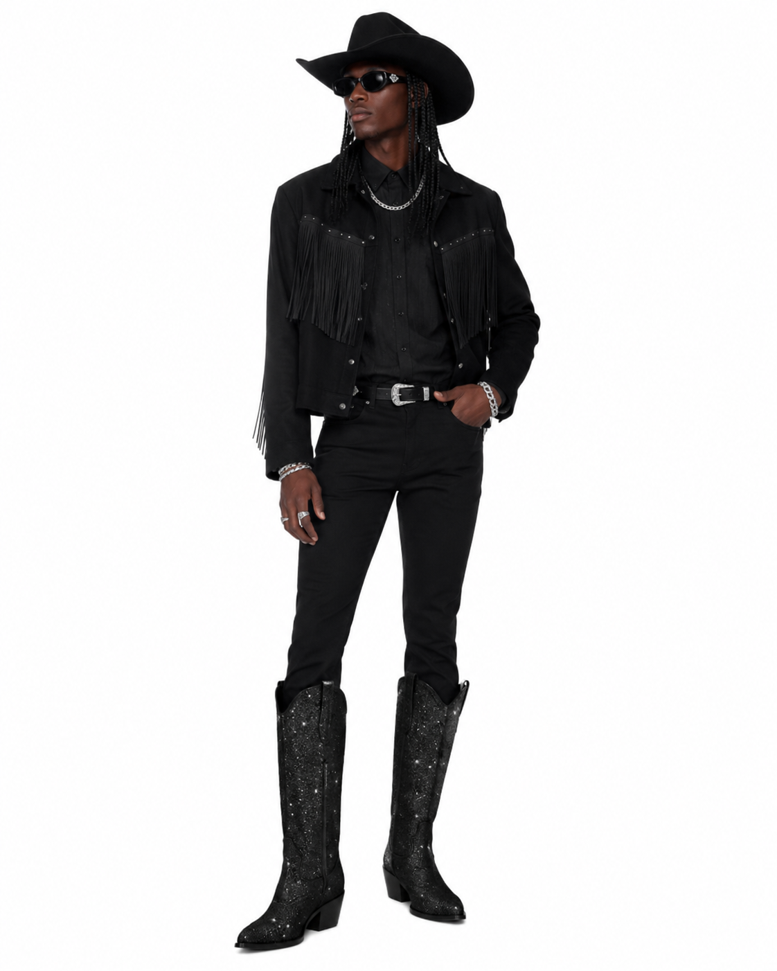 Sequined Western High Heel Boots - Heelure™