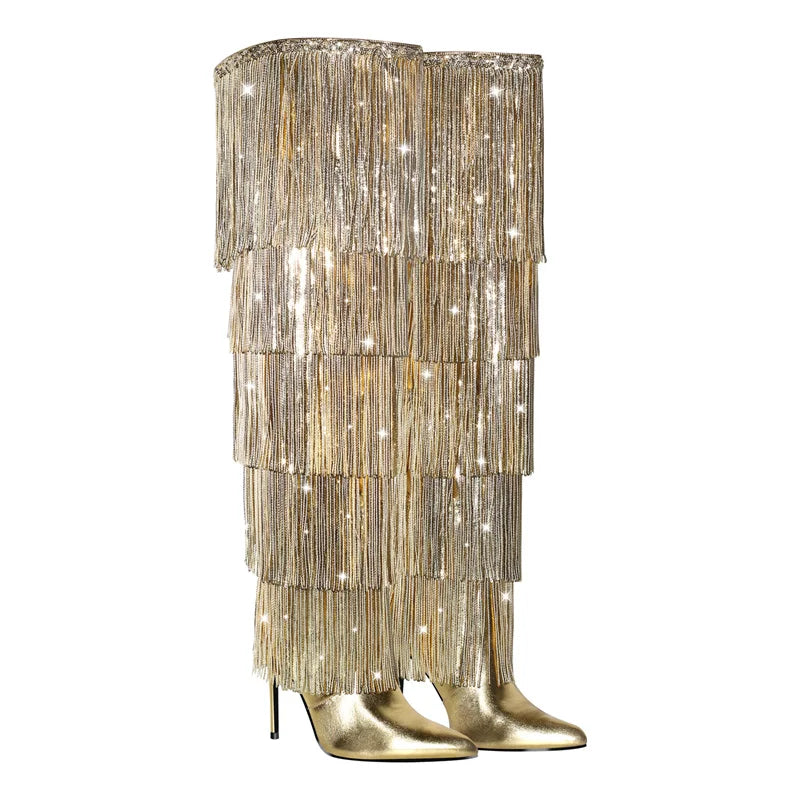 boot stiletto heels knee high