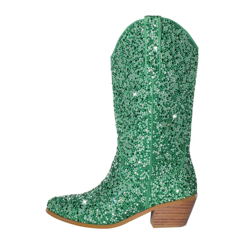 green cuban high heels for men