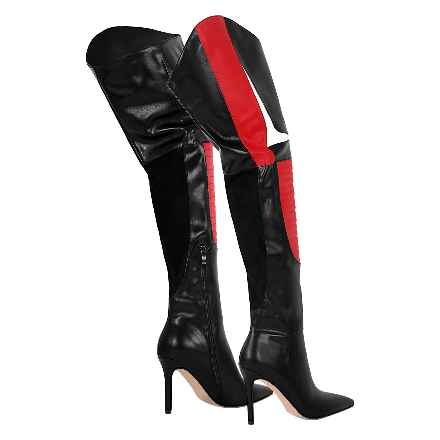 Motorsport Color-Blocked Stiletto Boots High Heels - Heelure™