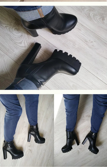 Buckled Platform Ankle Boots - Heelure™