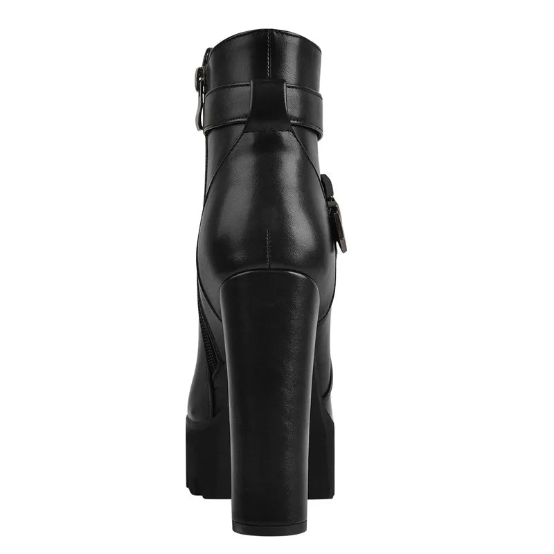 Buckled Platform Ankle Boots - Heelure™