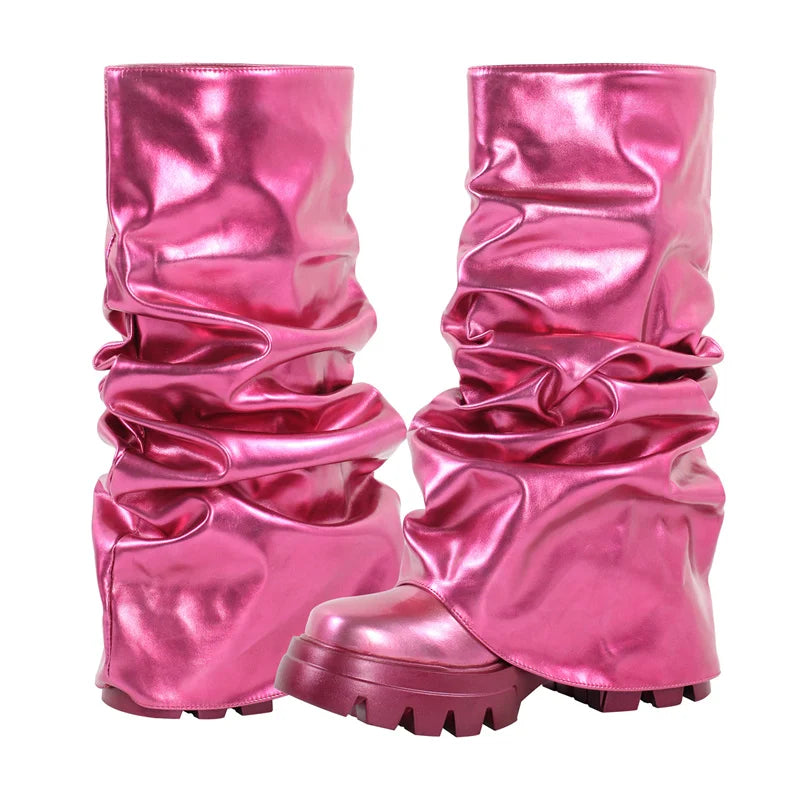 Fold-Over Platform Boots with Chunky Sole - Heelure™