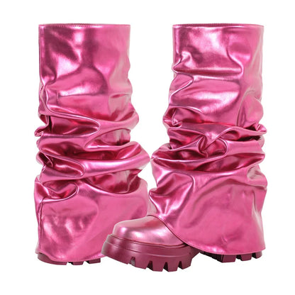 Fold-Over Platform Boots with Chunky Sole - Heelure™