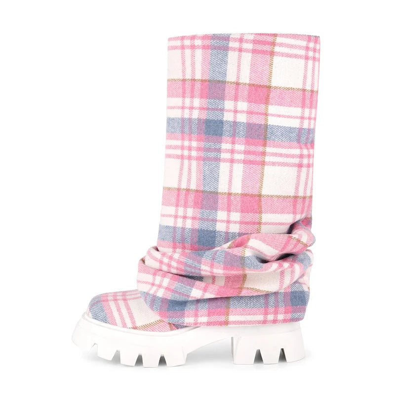 Fold-Over Platform Boots with Chunky Sole - Heelure™