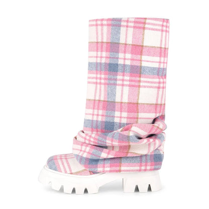 Fold-Over Platform Boots with Chunky Sole - Heelure™