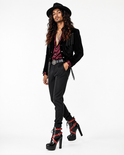 Patent Platform Lace-Up Ankle Boots High Heels - Heelure™