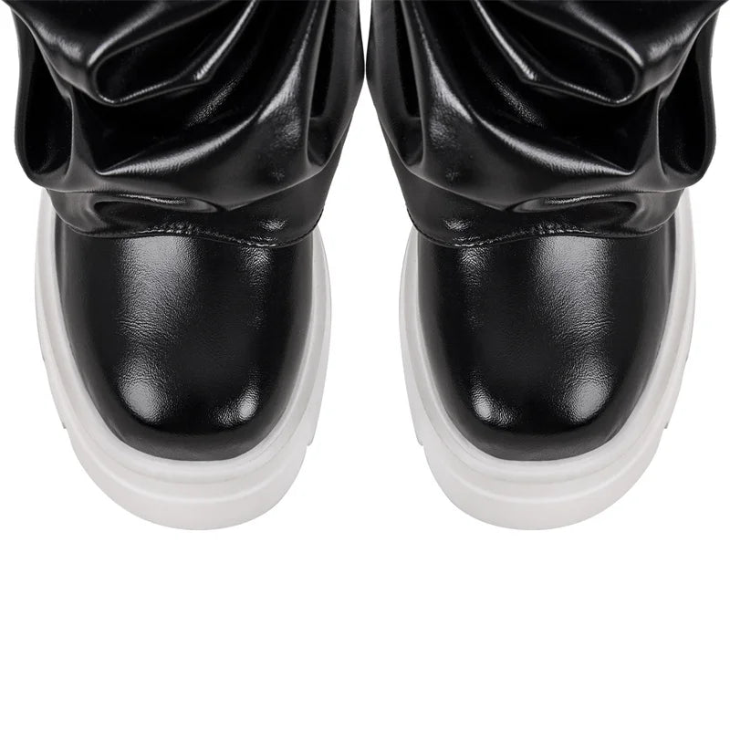 Fold-Over Platform Boots with Chunky Sole - Heelure™
