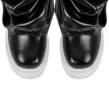 Fold-Over Platform Boots with Chunky Sole - Heelure™