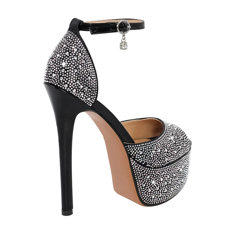ankle strap stiletto platform heels