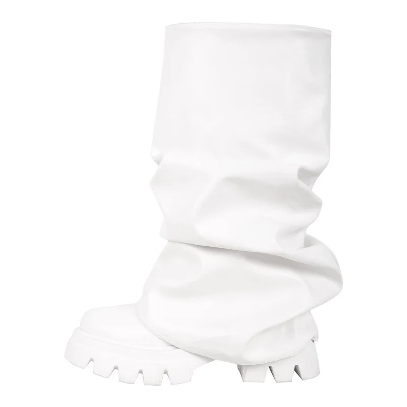 Fold-Over Platform Boots with Chunky Sole - Heelure™