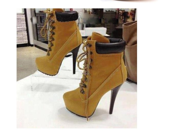 Camouflage Ankle Stiletto Boot Heels For Men