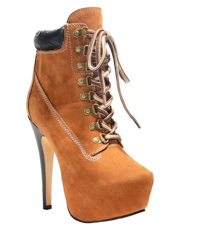 Camouflage Ankle Stiletto Boot Heels For Men