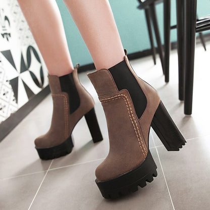 Chunky High Heel Boots For Men