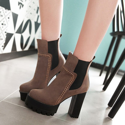 Chunky High Heel Boots For Men