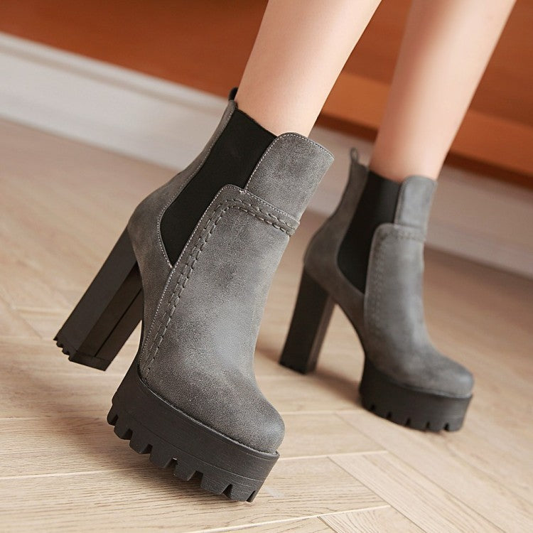 Chunky High Heel Boots For Men