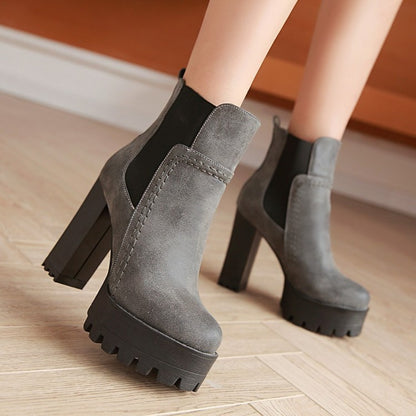 Chunky High Heel Boots For Men