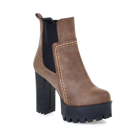 Chunky High Heel Boots For Men