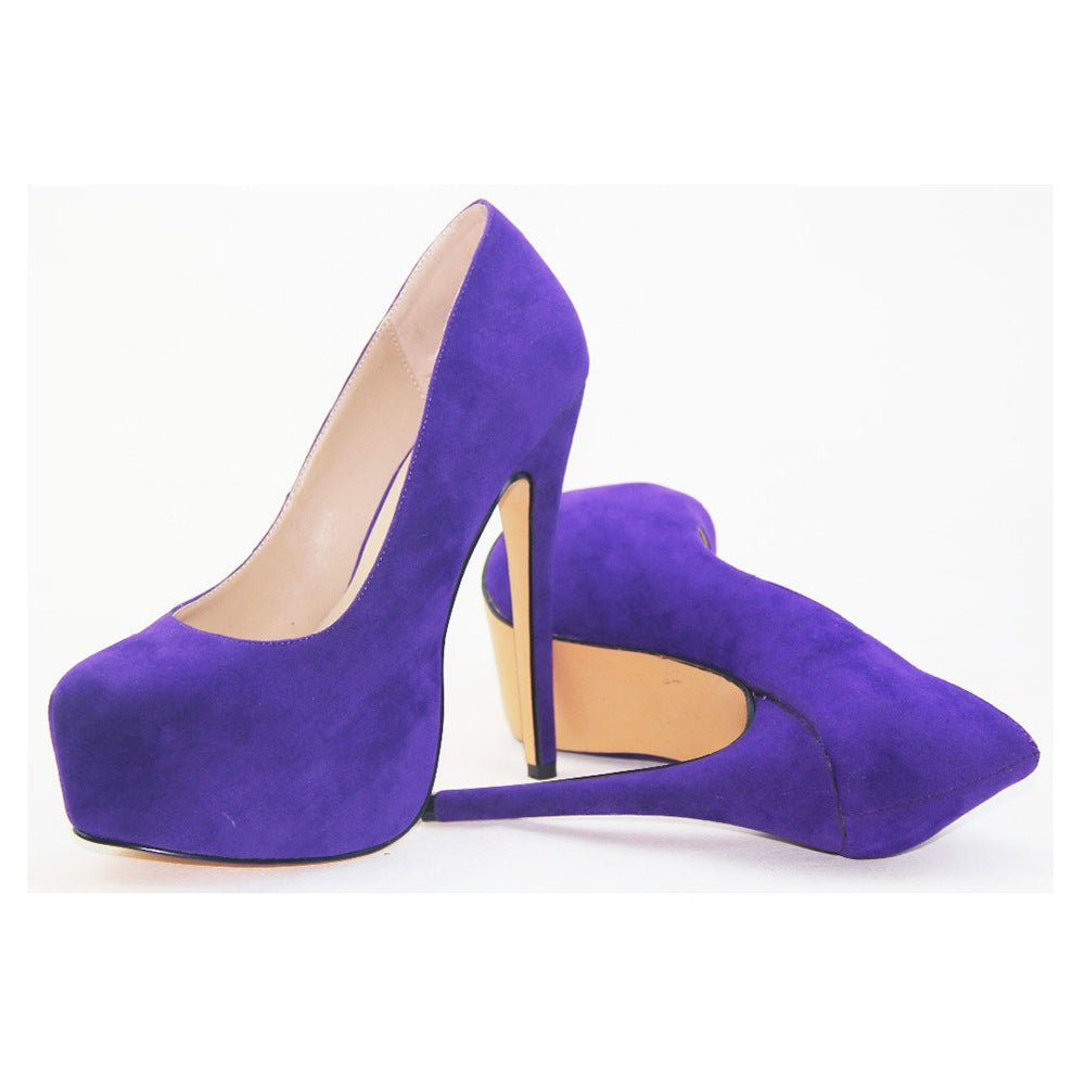 Lavish Purple High Heels For Men W/ Ankle Bracelet